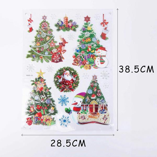 4 Pack 3D Christmas Window Stickers Assorted PVC Clings for Glass and Smooth Surfaces image 5