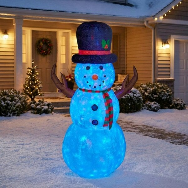 Garden Greatness Christmas Plush Snowman Inflatable Decoration