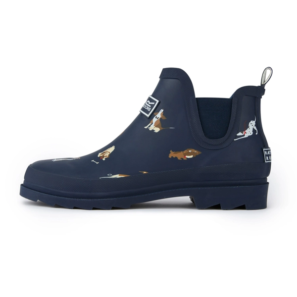Regatta Womens Harper Dog Print Low Wellington Boots - Navy