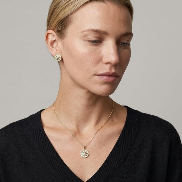 Uchi & Soto Enso Gold Star Pendant Necklace and Earrings Set