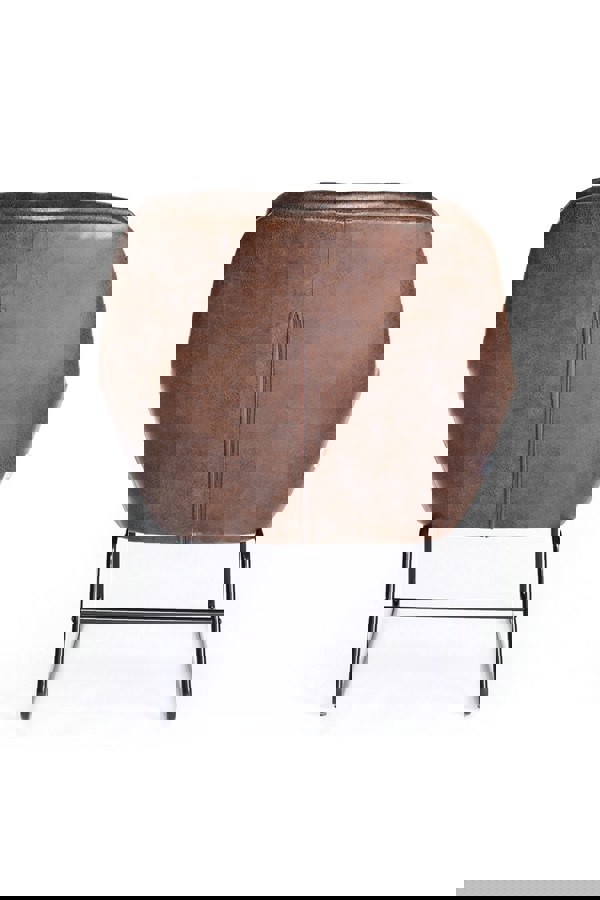 Living and Home Vintage PU Leather Tufted Leisure Armchair with Metal Legs