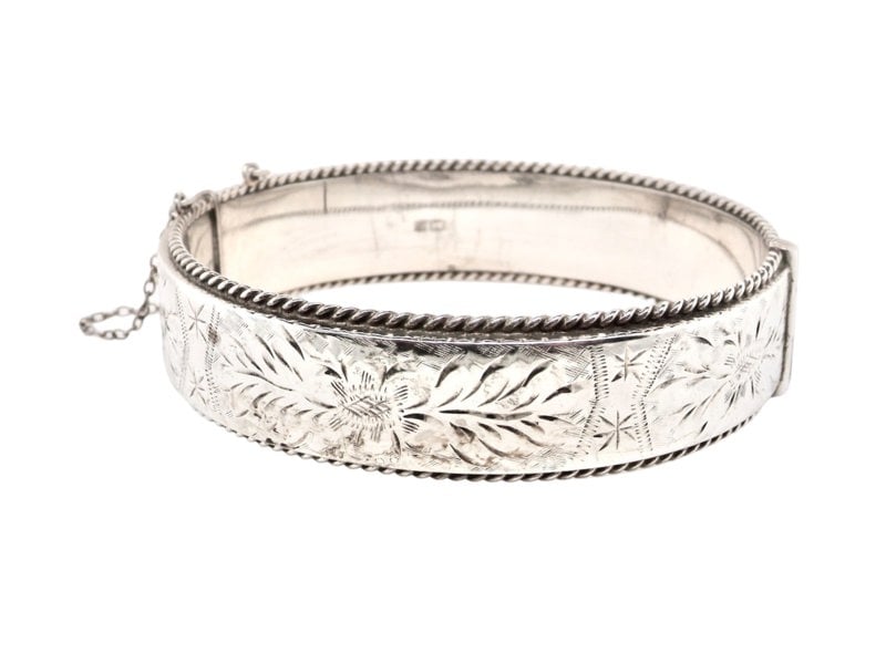 A traditional sterling silver bangle