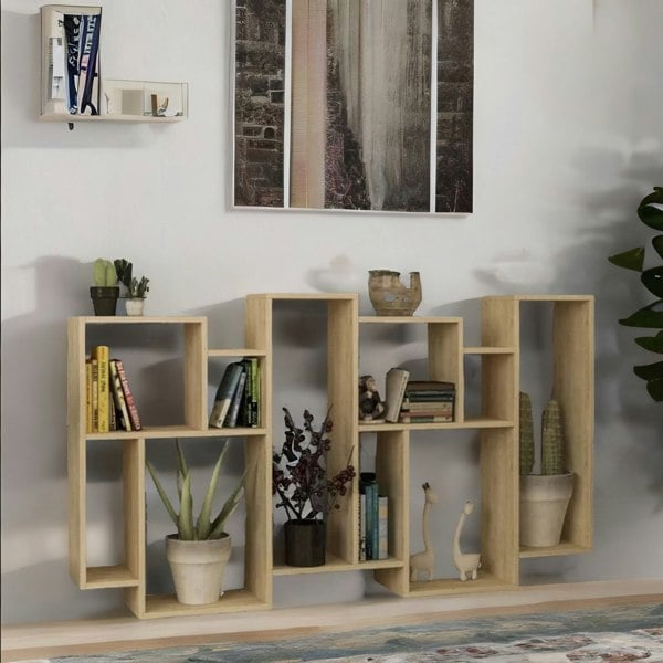 Rafaelo Mobilia 168.5CM Tall Display Stand Oak