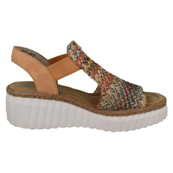 Rieker Ladies Rieker Antistress Woven Wedge Sandals 69172