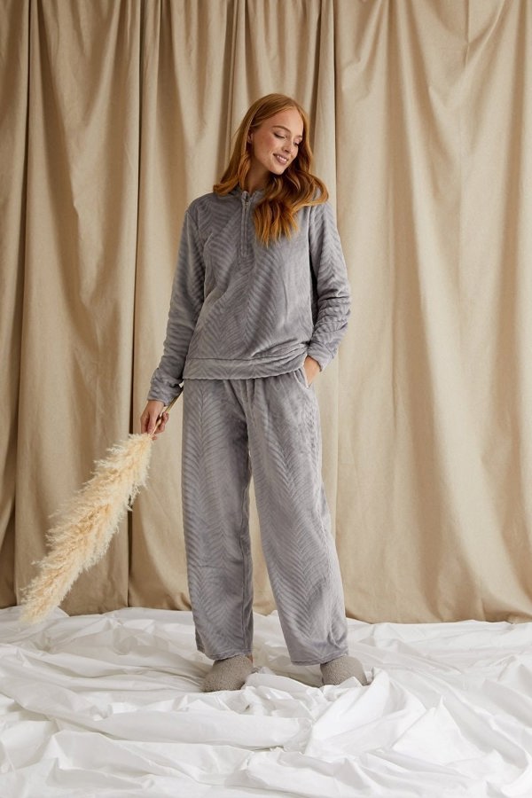 Cosy Chevron Lounge Suit in Shale GreyLoungewear