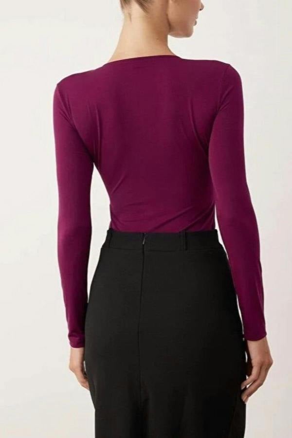 WOVCOR V-Neck Lace Detailed Bodysuit