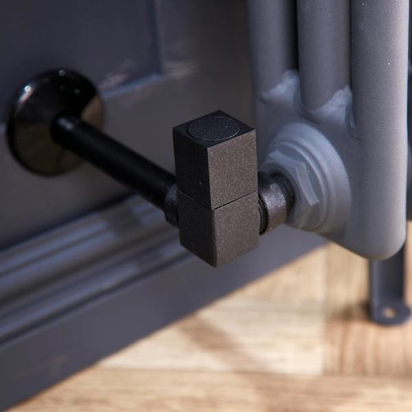 Flode Corner Square Manual Radiator Valve Pack | 15mm x 1/2″ | Anthracite