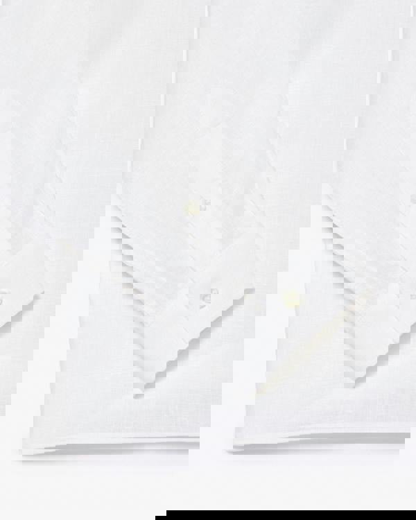 Lacoste Regular Fit Long Sleeve Mens Linen Shirt - White 001