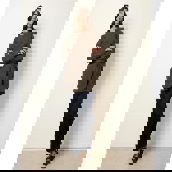 Blue Vanilla Pocket Slash Neck Jumper