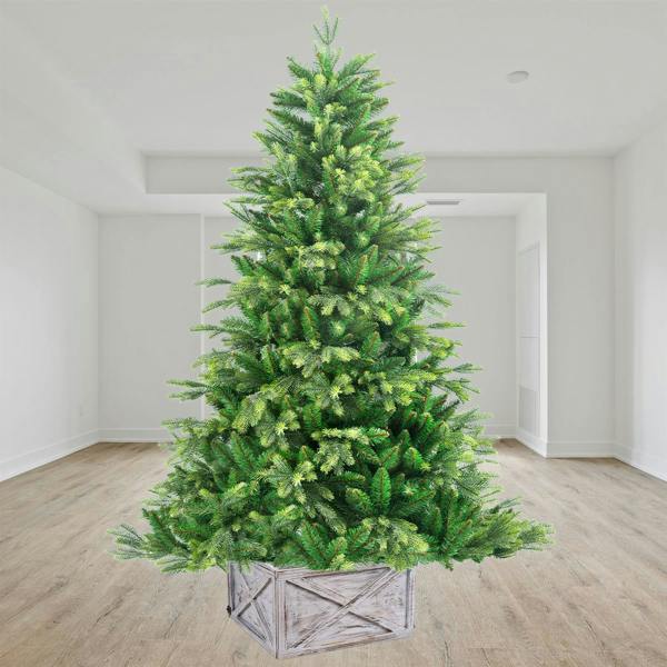 45x43x25cm Foldable Wooden Christmas Tree Collar in Distressed White image 3