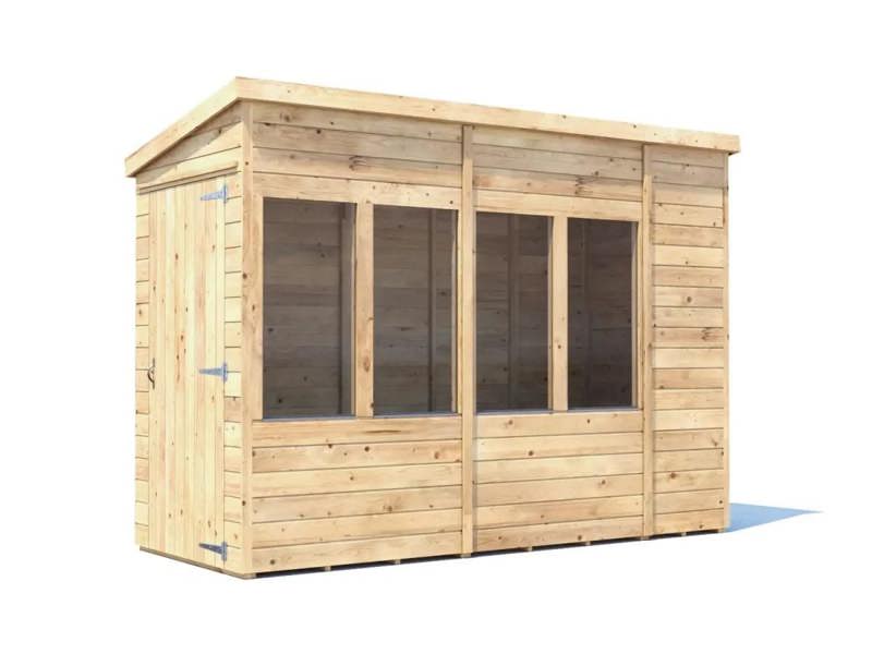 Dunster House Potting Shed Pent Roof W4' x D10' (W1.2 x D3.0m) Superfelt, Overlord Modular