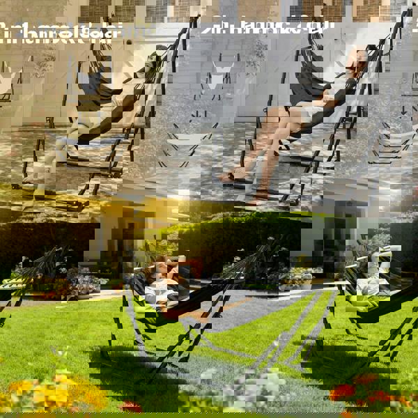 Mountview Foldable Hammock Chair Bed Hanging with Stand Outdoor Camping 200KG