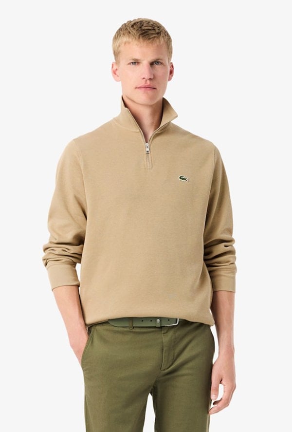 Lacoste Men's Zip-Up High Neck Interlock Sweatshirt