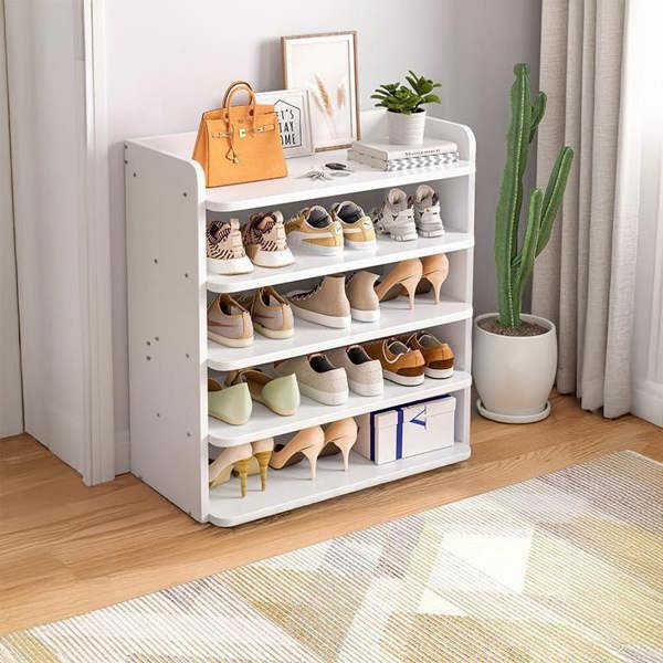 Living and Home 5-Tier Shoe Rack Wooden Shoe Cabinet for Entryway