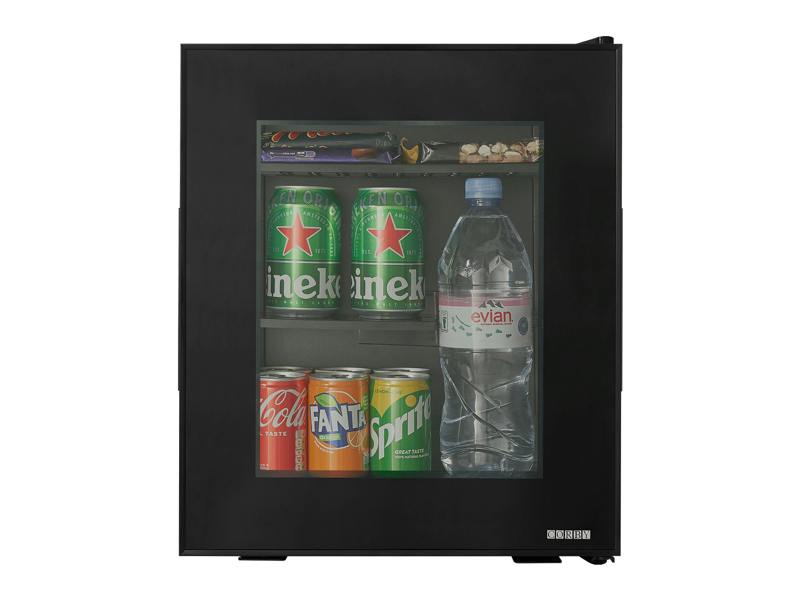 Corby Eton E Glass Door Minibar in Black - UK Plug