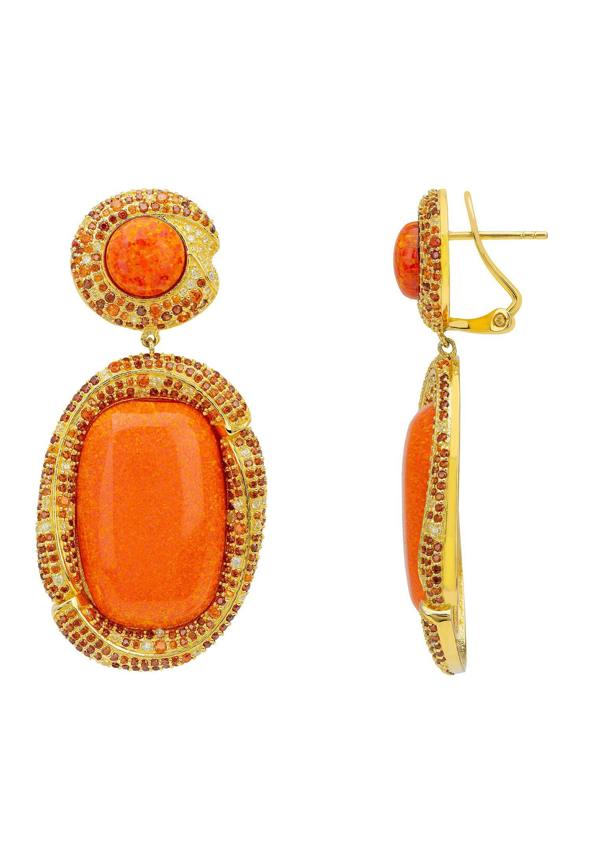 Latelita Fiorella Fire Opal Drop Earrings Gold