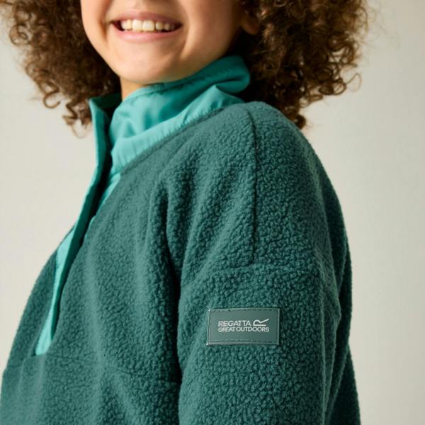 Regatta Childrens/Kids Eva Button Detail Fleece Top - Mediterranea/Turquoise - 