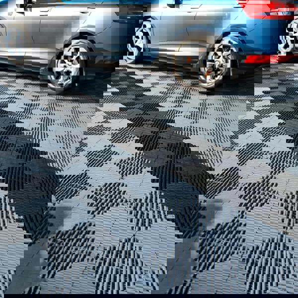 Nicoman Modular Interlocking Ribbed & Solid Garage Floor Tiles