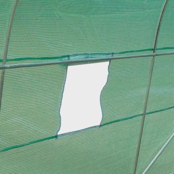 Green tunnel greenhouse side mesh with rectangular ventilation window panel