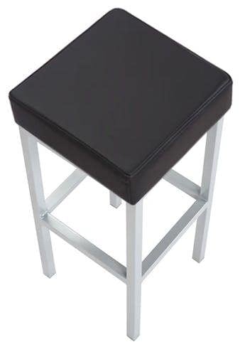 Lamboro Cube Single Kitchen Bar Stool, Fixed Satin Varnish Legs And Footrest, Extra Padded Seat, Breakfast Bar & Home Barstool, Black