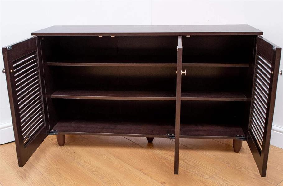 Timber Art Design Modern Shoe Storage Cabinet 3 Doors Footwear Stand Rack Unit Cupboard