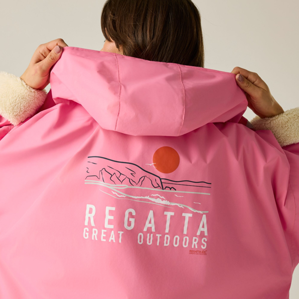 Regatta Unisex Adult Waterproof Fleece Lined Changing Robe - Pink Lemonade