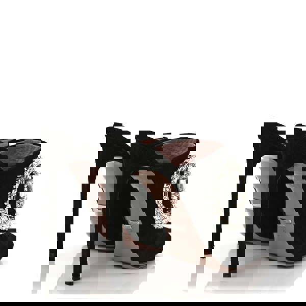 Gucci black suede crystal maxima horsebit mules