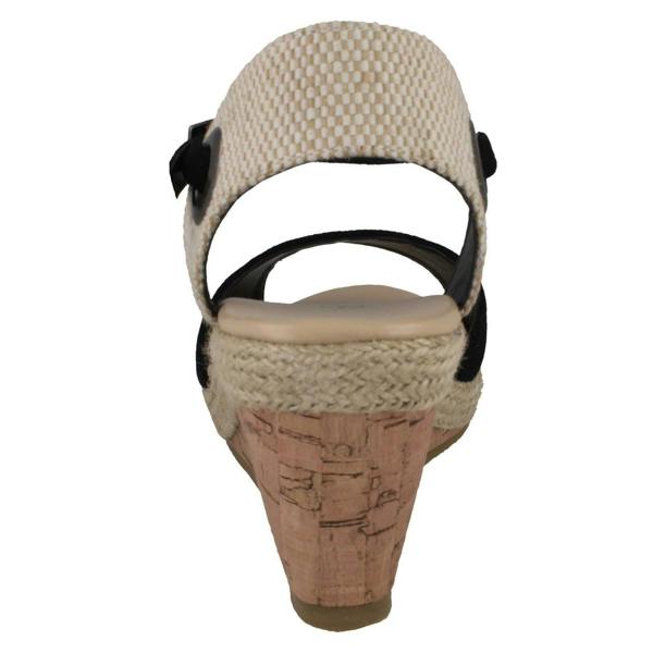 Spot On Ladies Spot On Cork Wedge Sandals F2265