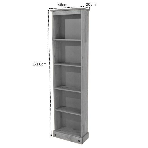Core Products Corona Tall Narrow 5-Shelf Bookcase