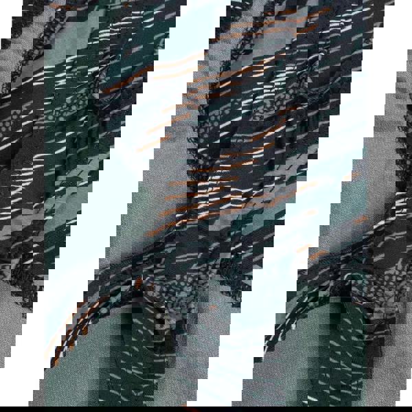 Speedo Girls Hyperboom Allover Medalist swimsuit in black with orange stripes