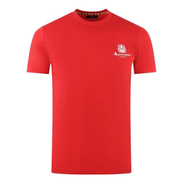 Aquascutum London Aldis Brand Logo On Chest T-Shirt -  Red