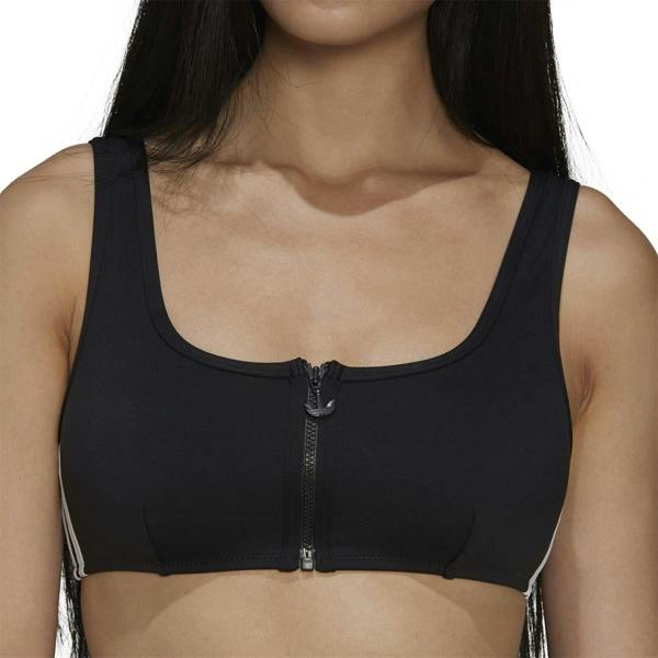 Adidas Womens/Ladies Originals Zip Front Bikini Top - Black - 
