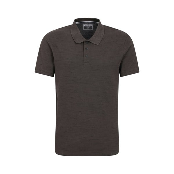 Mountain Warehouse Mens Dawnay Textured Pique Polo Shirt - Charcoal