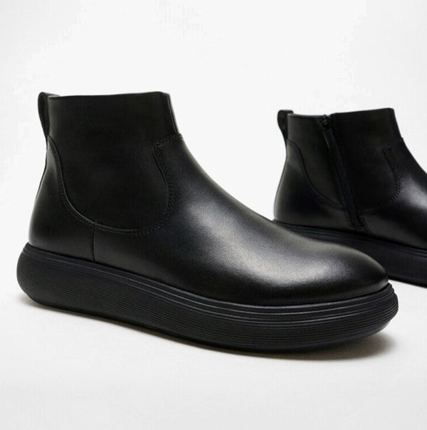 FitFlop iQ-COMFF LEATHER ZIP Womens Chelsea Boots All Black