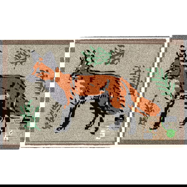 JVL Eco-Friendly Latex Backed Coir Entrance Doormat, 45x75cm - Fox