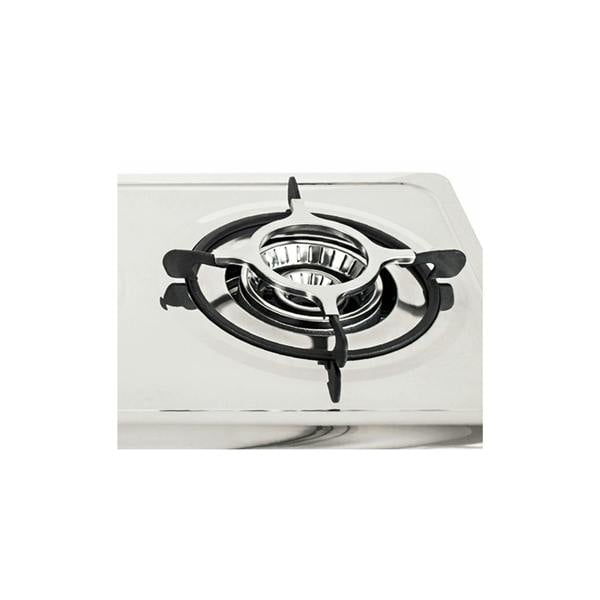 double-burner gas stove close-up