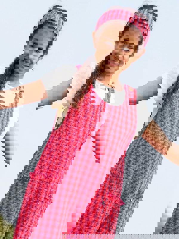 Kite Girls Organic Gingham Dungarees