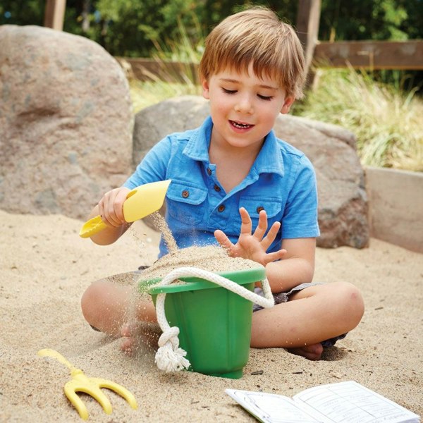 Green Toys Sand Play Set (Green Bucket) - Made From 100% Recycled Plastic