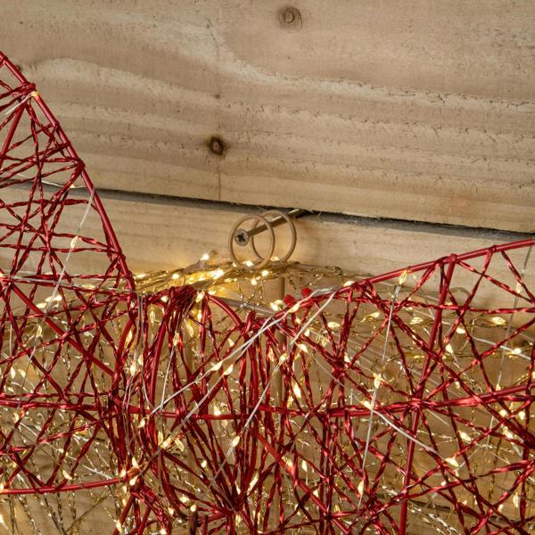 Samuel Alexander 90cm Light up Gold Twist Christmas Wreath with Red Bow and 1440 Warm White LEDs