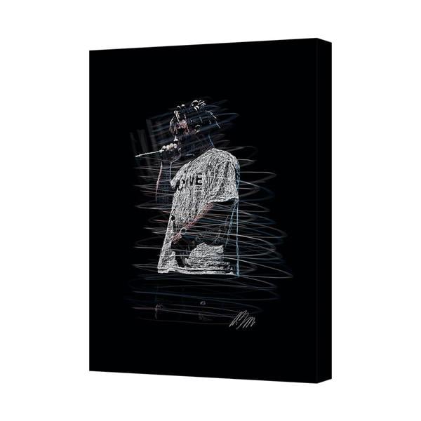 Benjamin Tate Design Canvas Wall Art Print Of Rapper With Microphone Modern Music Portrait 6078