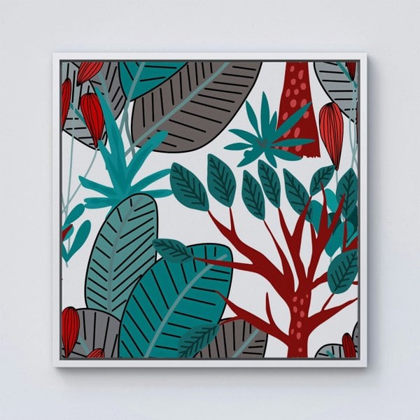 Warren Reed Jungle Exotic Summer Tropical Leaves Framed Canvas