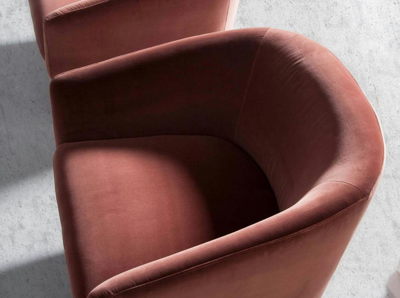 Angel Cerdá Peach velvet swivel armchair 5041