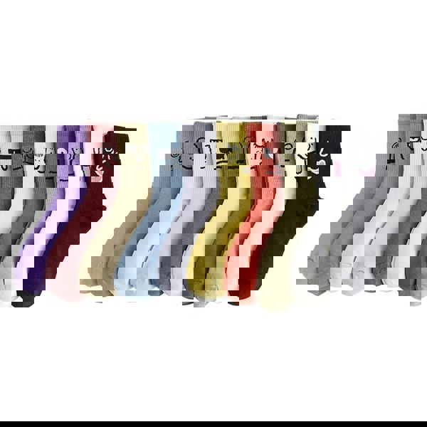 Anyfootwear 5 Pairs White Unisex Funny Socks One Size 5–9