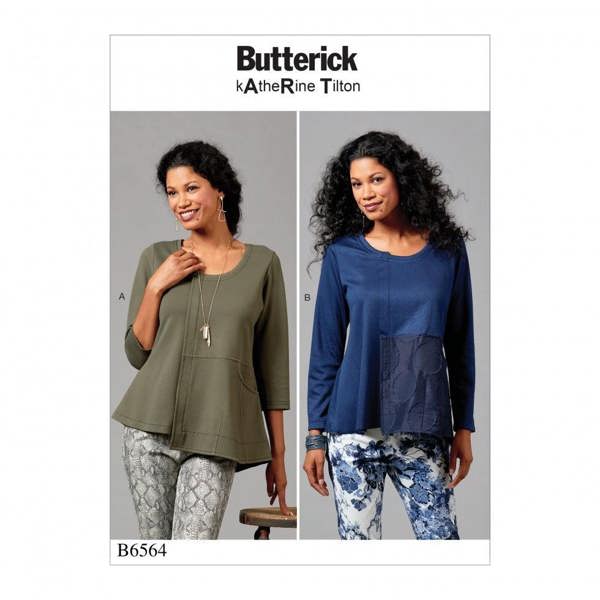 Butterick Sewing Pattern 6564, Tops for Women, Y (XSM-SML-MED) - Easy
