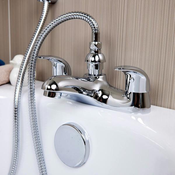 Flode Boden | Bath Shower Mixer | Including Handset and Holder | Chrome
