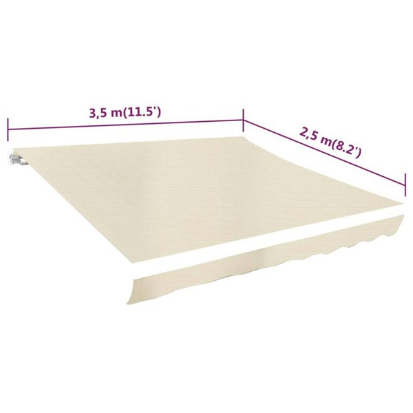 Berkfield Awning Top Sunshade Canvas Cream 350x250 cm