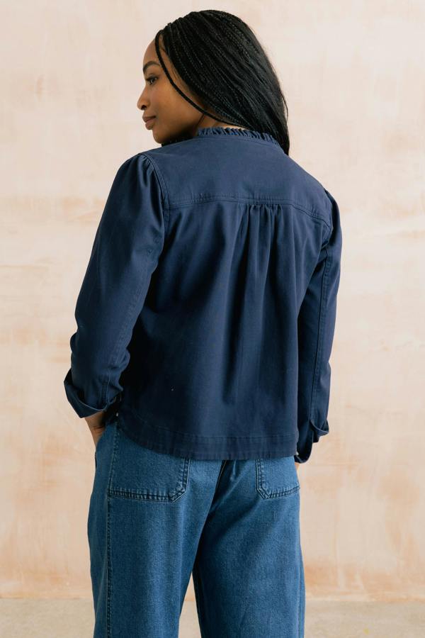 Lily & Me Seren Stretch Cotton Twill Jacket Navy