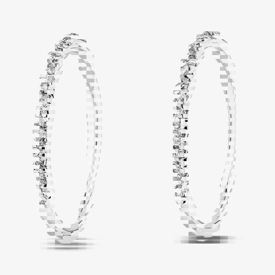 T. H. Baker 9ct White Gold 0.25ct Diamond Pavé Set Half Eternity Ring TH014833R