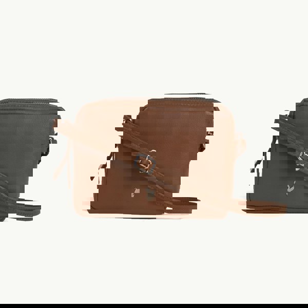 Assots London 'AVON' Tan Soft Nappa Full Grain Real Leather Crossbody Bag