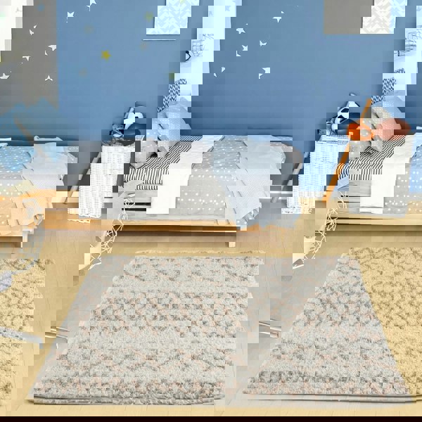 Moroccan Beige Ivory rug non-shedding, pet-friendly, and easy to clean